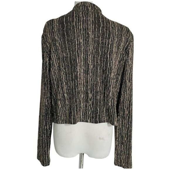 Alex Evenings 14  Top Blouse  Zip Up Blazer Sparkly Glitter Evening Holidays - Picture 4 of 6